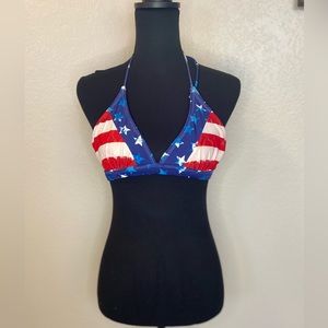 American flag women’s bikini top